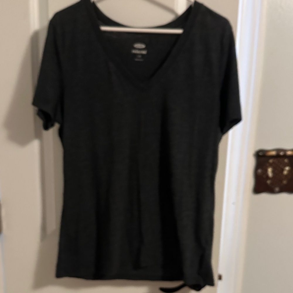Old Navy Dark Gray V-Neck Tee
